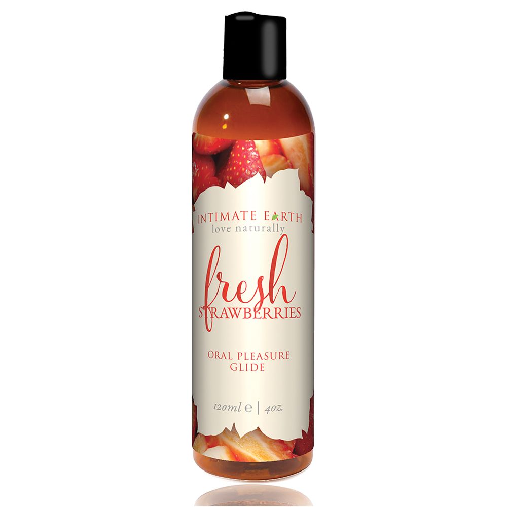 Intimate Earth - Natural Flavors Glide Frische Erdbeeren - Gleitgel mit Erdbeergeschmack - 120 ml
