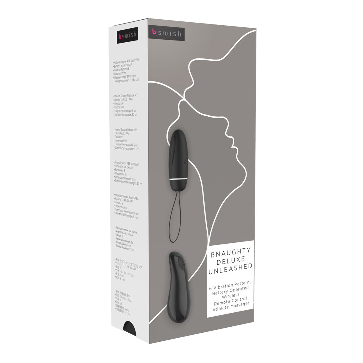 B Swish - bnaughty Deluxe Unleashed Bullet Vibrator mit Fernbedienung - Schwarz