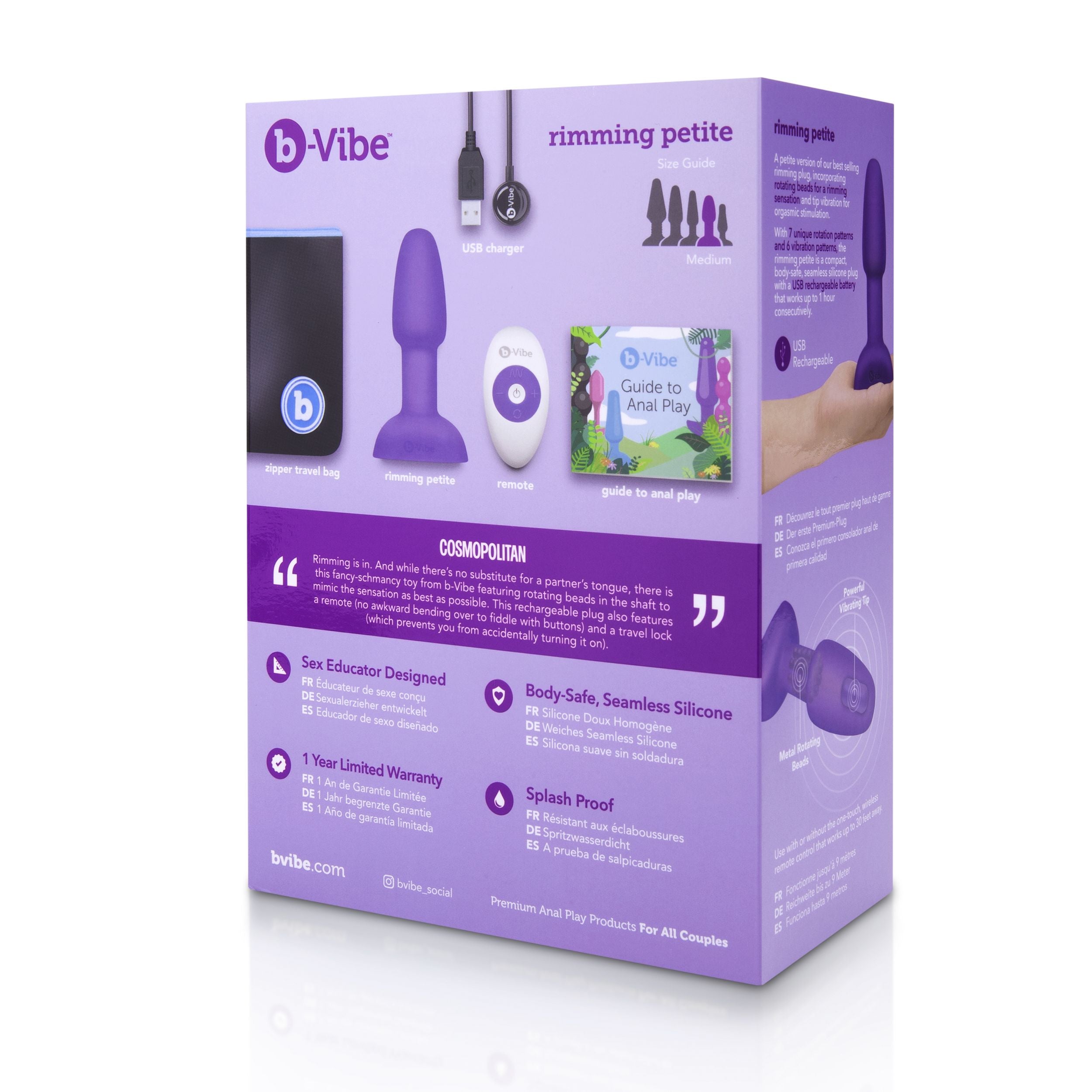 B-Vibe - Rimming Petite Remote Control Plug Teal