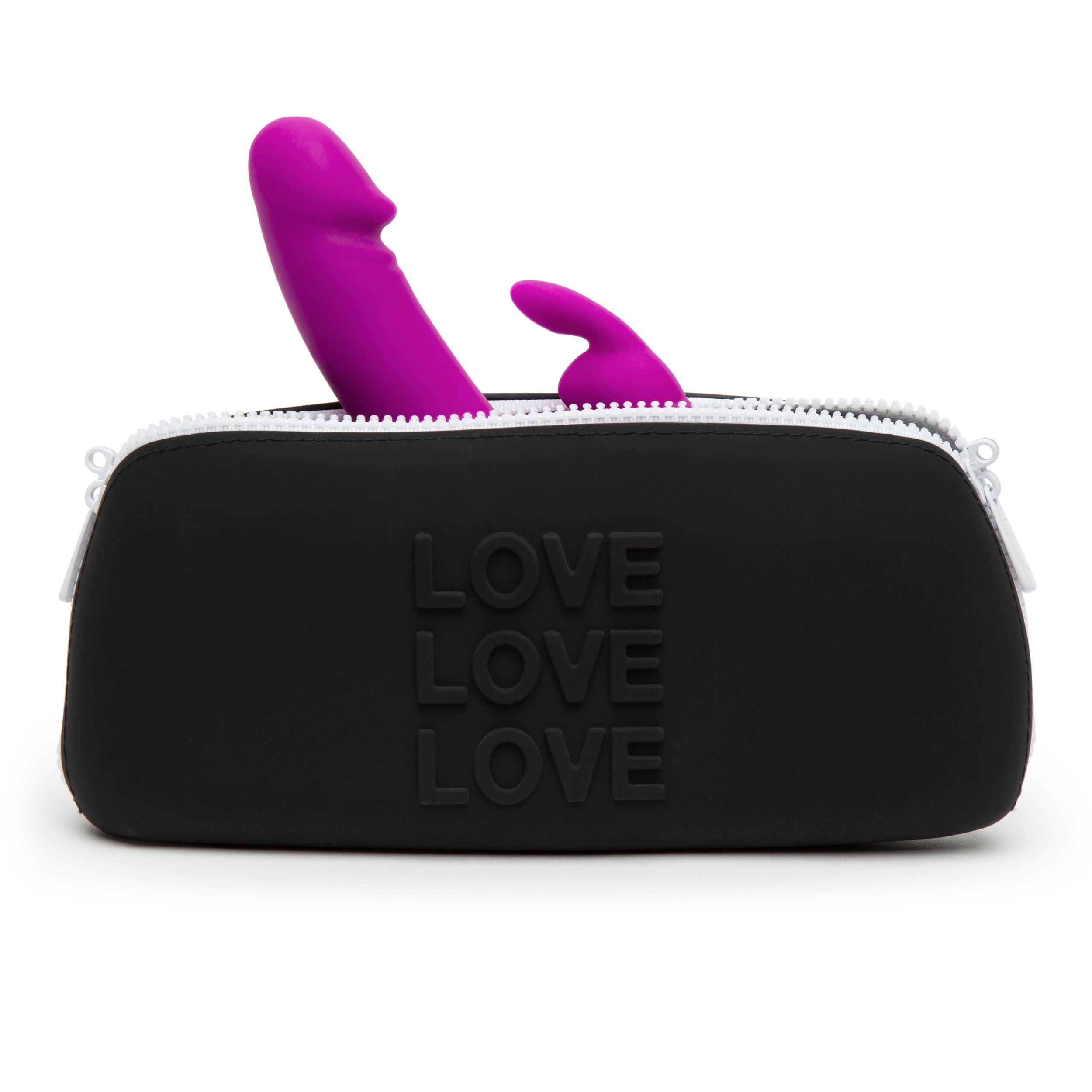 Happy Rabbit – LOVE Storage Zip Bag – Medium Schwarz