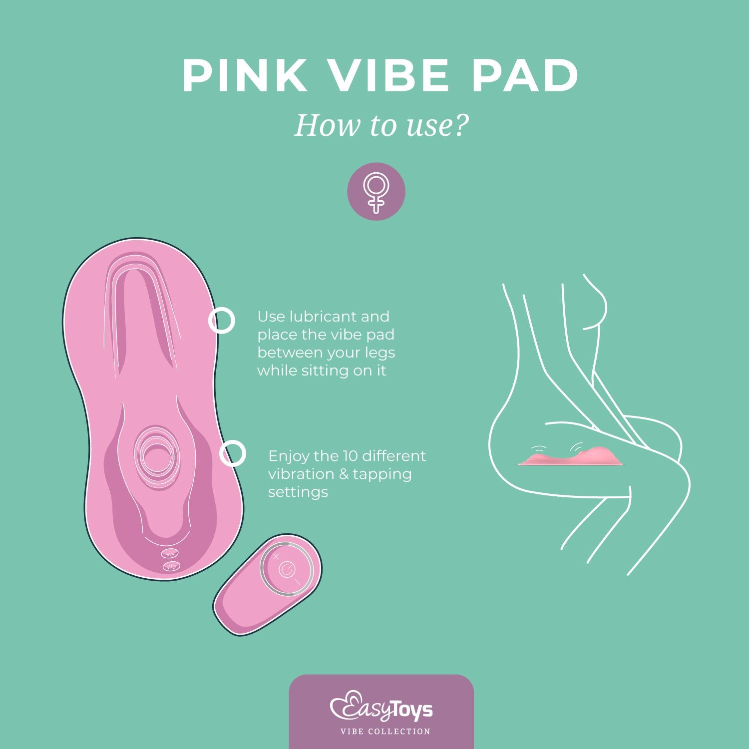 EasyToys - Vibe Pad Klopfender und Vibrierender Vibrator mit Fernbedienung - Rosa
