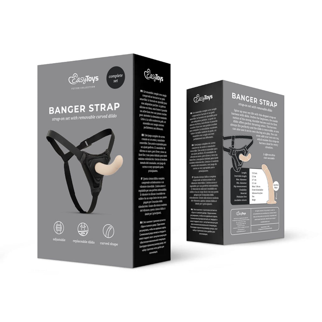 Easytoys Fetish - Strap-On-Dildo mit Gurtzeug - Gebogen
