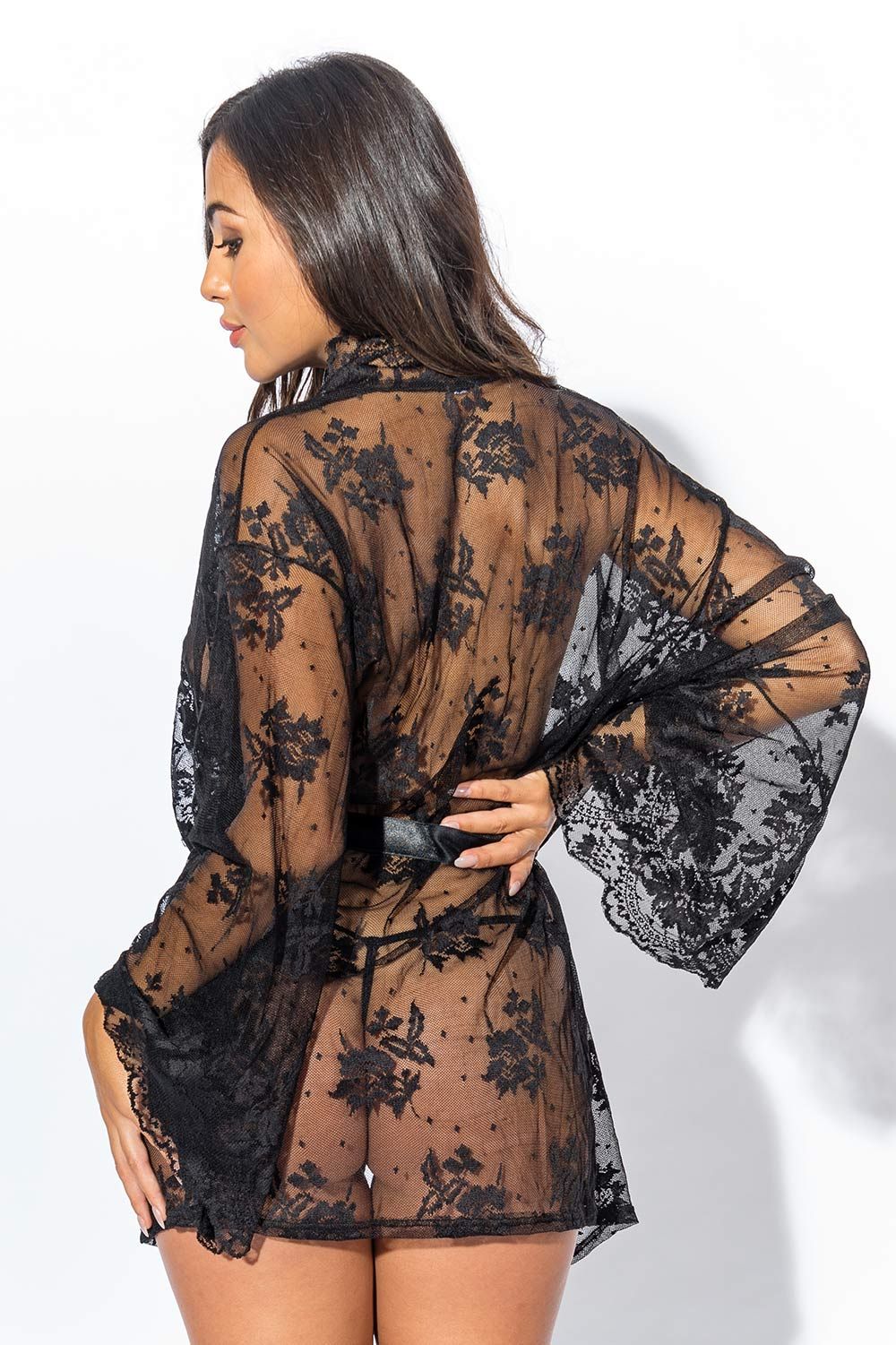 Christine - Spitzen-Kimono Graceful - Schwarz