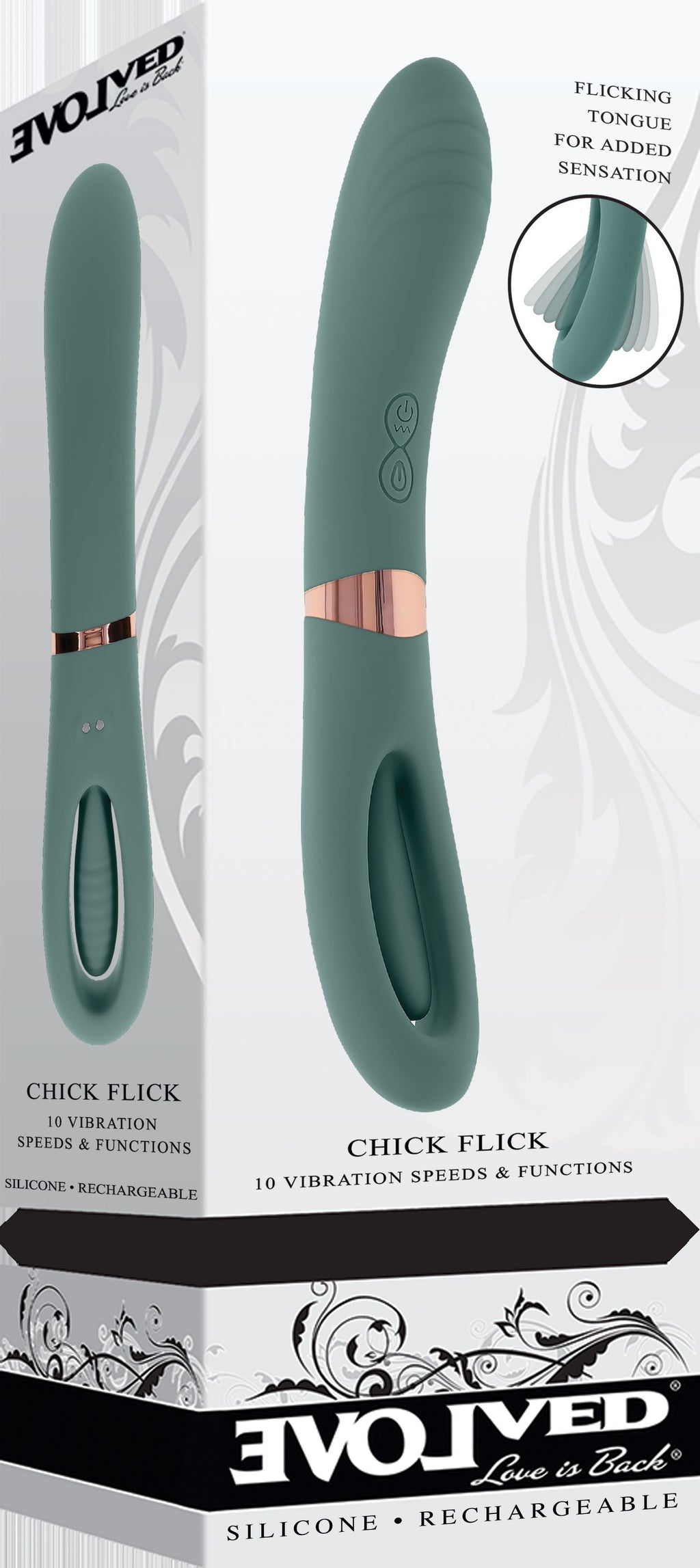 Evolved Novelties - Chick Flick Doppelvibrator - Grün