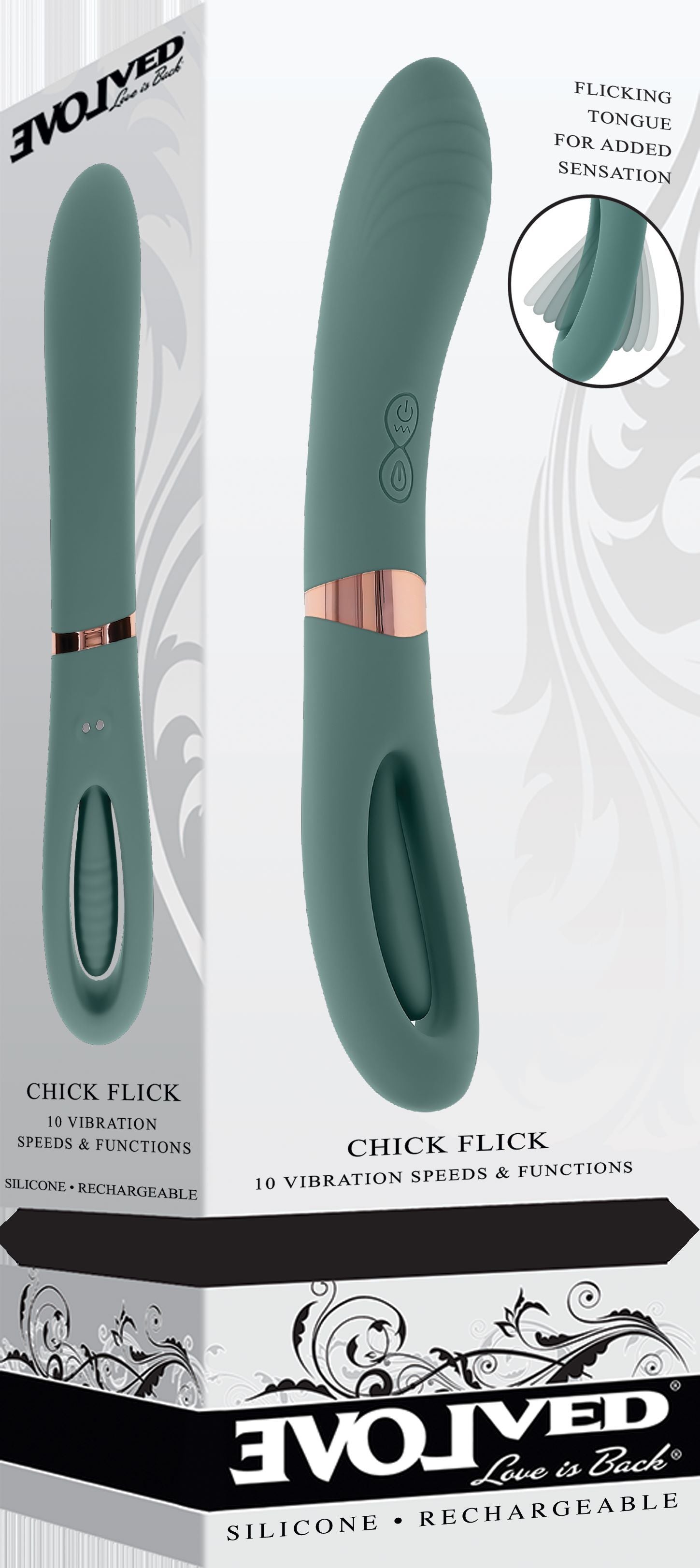 Evolved Novelties - Chick Flick Doppelvibrator - Grün