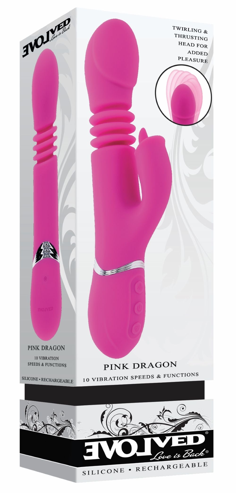 Evolved Novelties - Pink Dragon Vibrator - Rosa