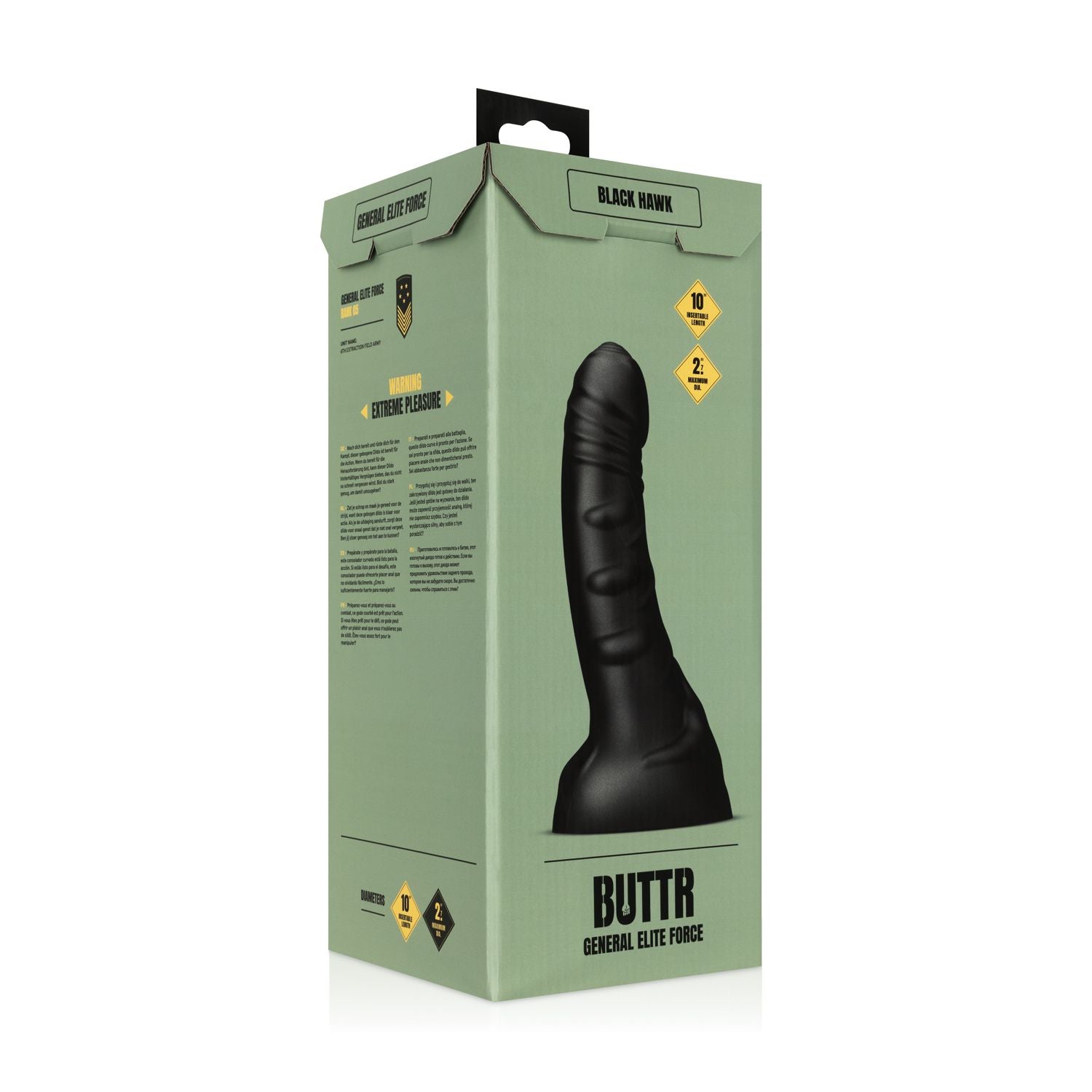 BUTTR - Black Hawk Gebogener Dildo - 30,5 cm