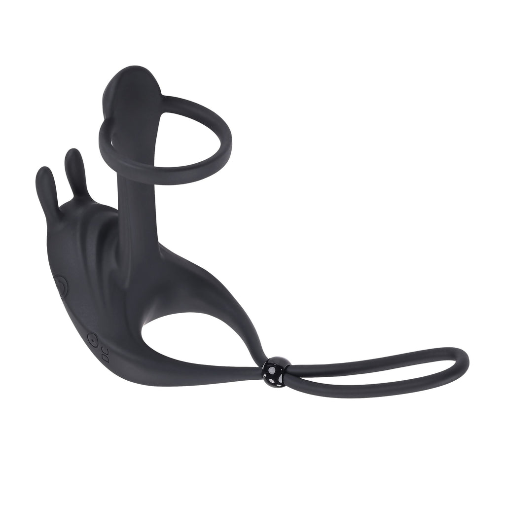 Evolved Novelties - Vibrierender Penisring mit Bunny-Ohren - Saddle Up Schwarz