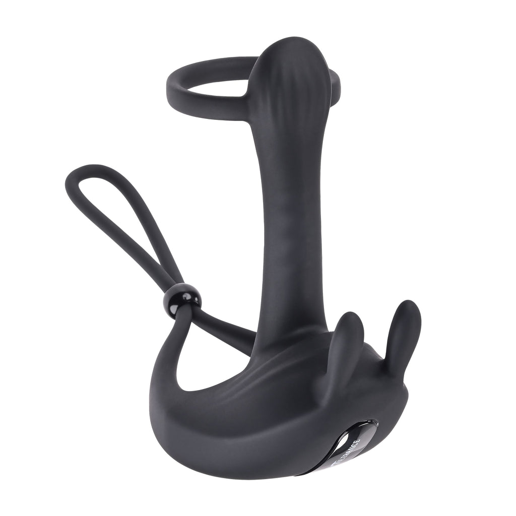 Evolved Novelties - Vibrierender Penisring mit Bunny-Ohren - Saddle Up Schwarz
