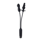 Evolved Novelties - Double My Pleasure Doppelvibrator mit Buttplug - Schwarz