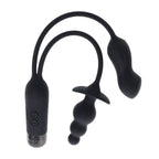 Evolved Novelties - Double My Pleasure Doppelvibrator mit Buttplug - Schwarz