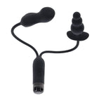Evolved Novelties - Double My Pleasure Doppelvibrator mit Buttplug - Schwarz
