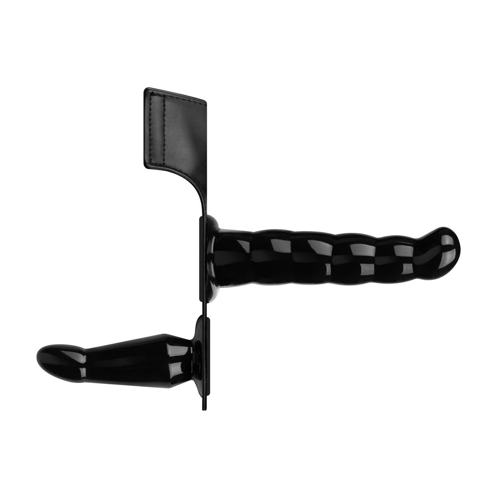 Easytoys Fetish - Vibrierendes Strap-On-Set mit Harness und 2 Dildos - Schwarz