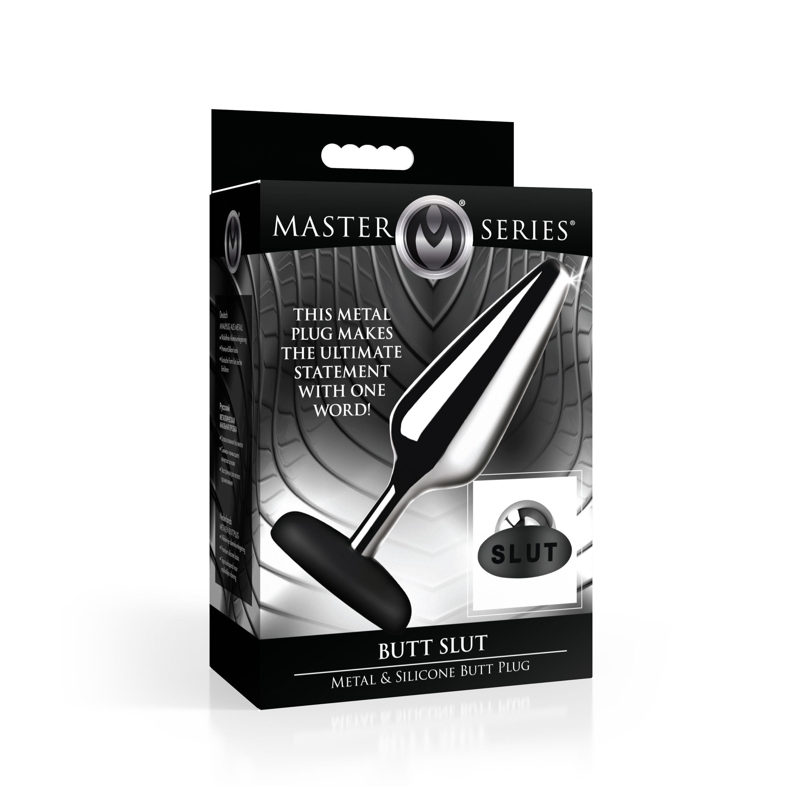 XR Brands - Butt Slut Metall & Silikon Butt Plug - Silber
