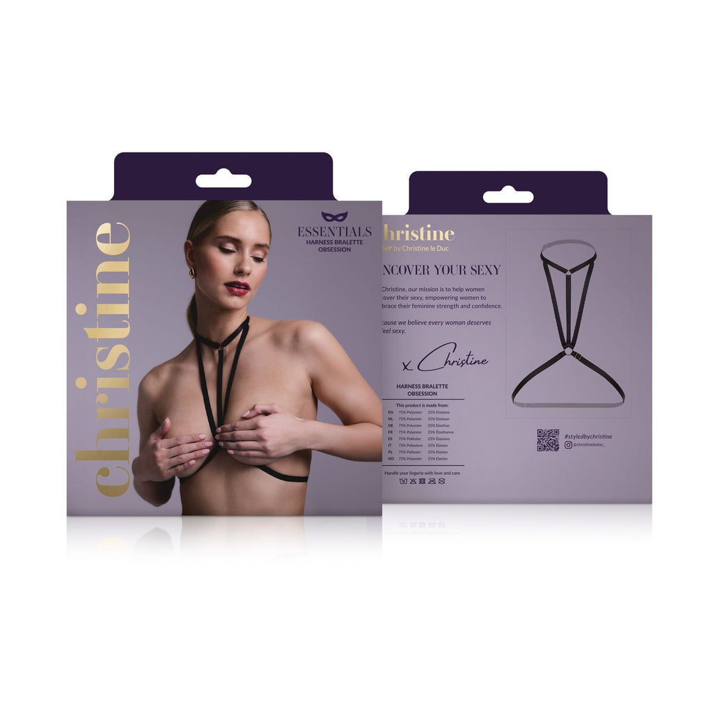 Christine - Riemchen-Harness Bralette Obsession -schwarz