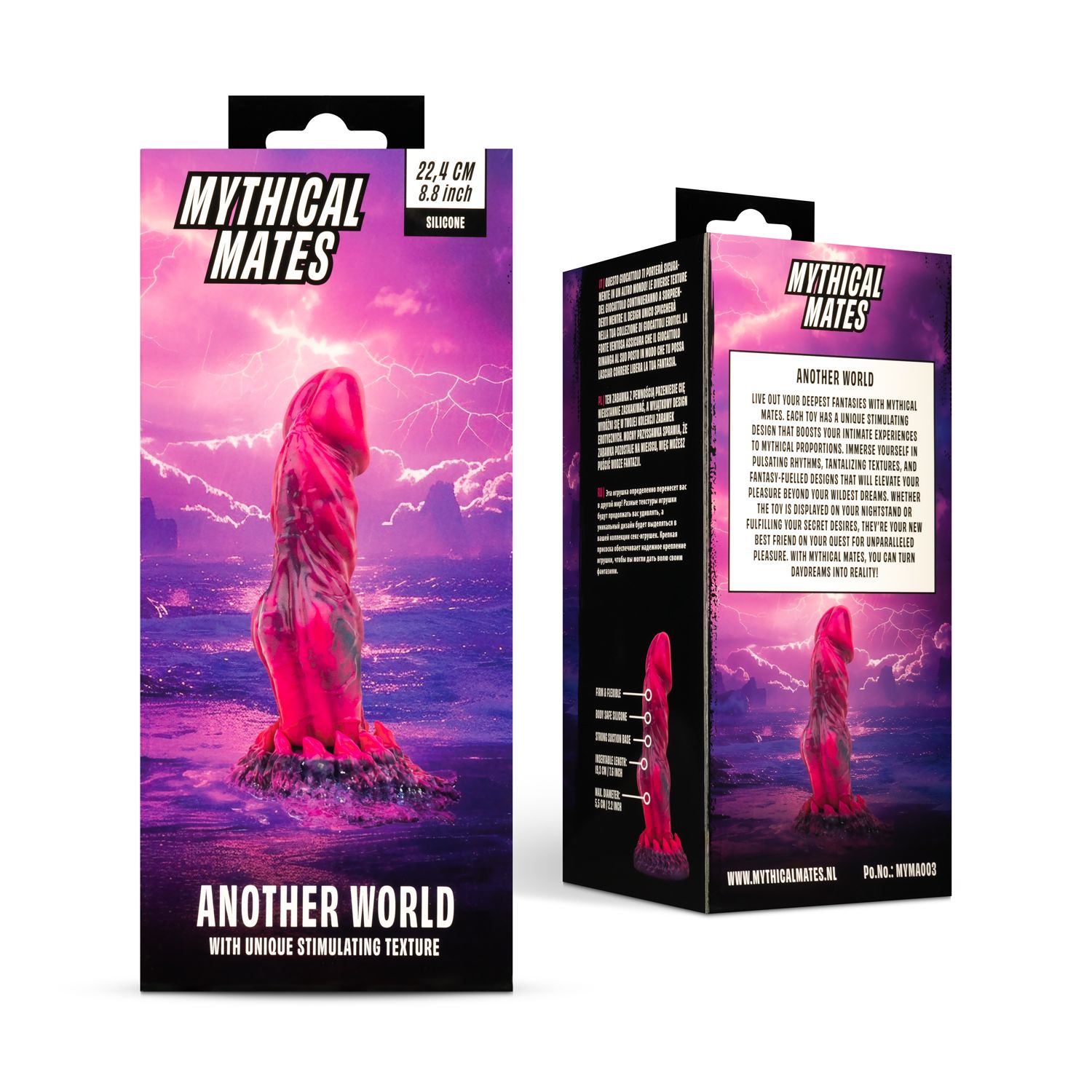 Mythical Mates - Another World Dildo Pink & Lila - 22.4 cm