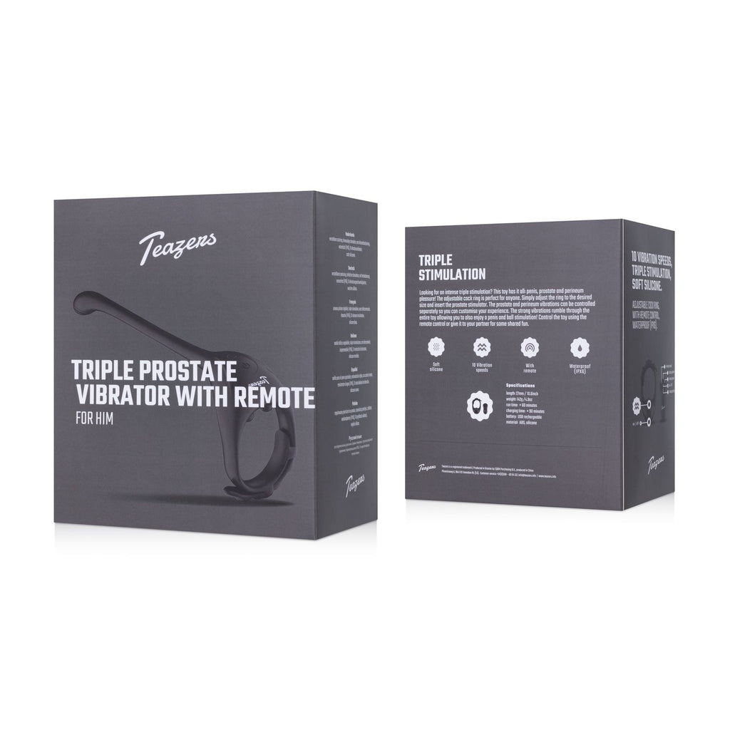 Teazers - Dreifacher Prostatavibrator mit Fernbedienung - Cockring