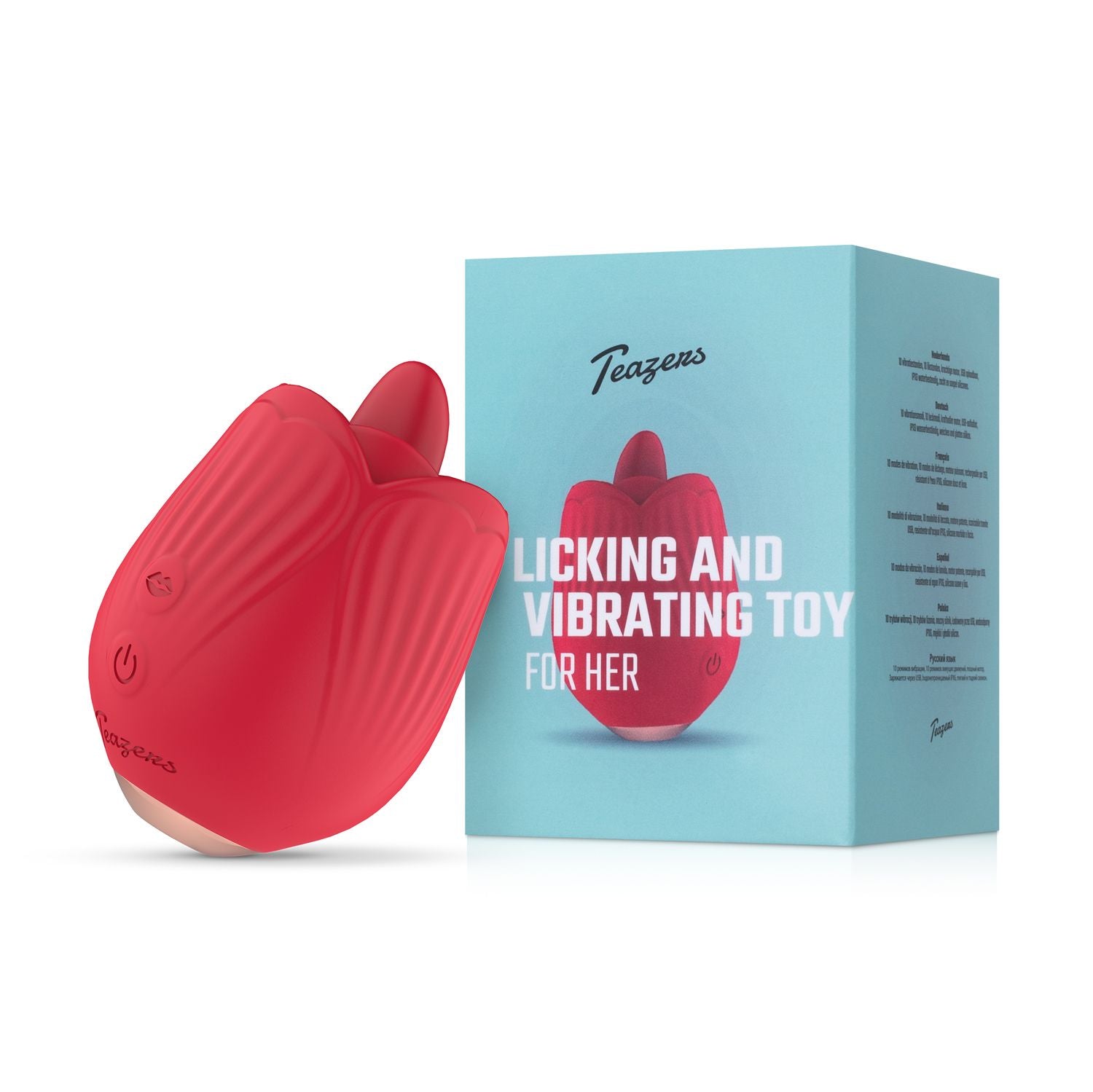 Teazers - Rosen Vibrator mit Leckezunge und Vibration - Klitoris Stimulation