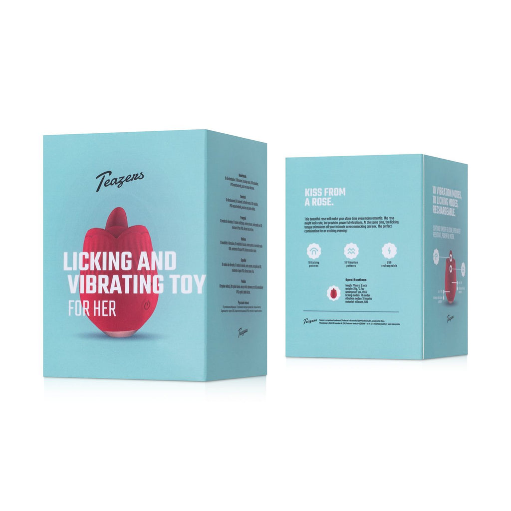 Teazers - Rosen Vibrator mit Leckezunge und Vibration - Klitoris Stimulation