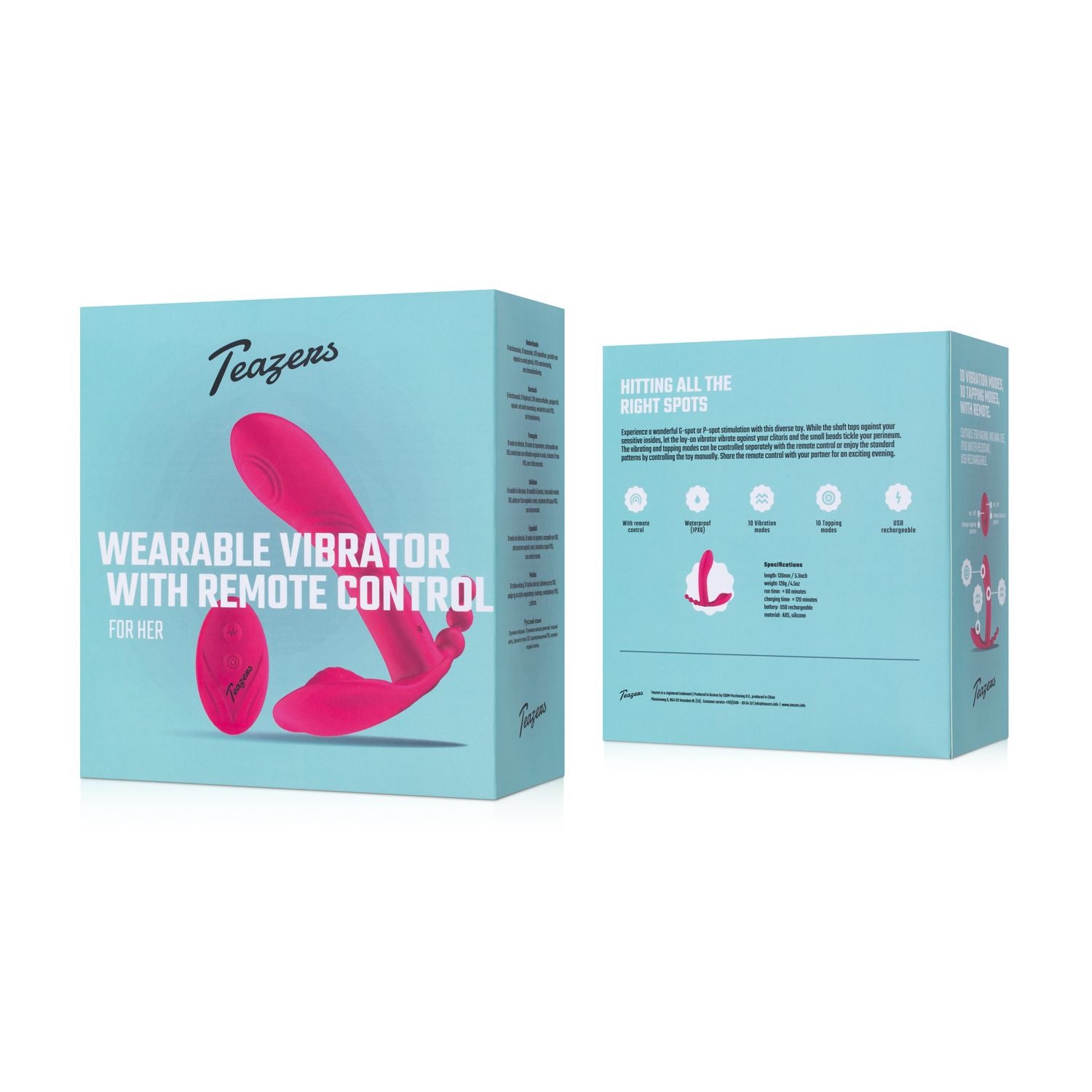Teazers - Tragbarer Vibrator mit Fernbedienung - G-Punkt und Klitoris
