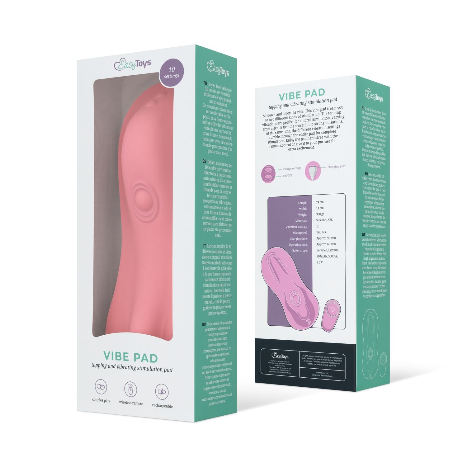 EasyToys - Vibe Pad Klopfender und Vibrierender Vibrator mit Fernbedienung - Rosa