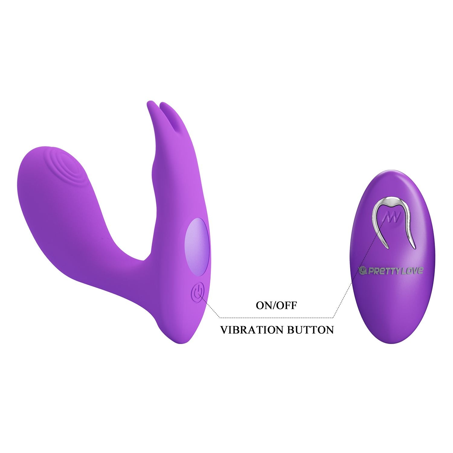 Pretty Love - Idabelle Tragbarer Rabbit-Vibrator mit Fernbedienung - Lila