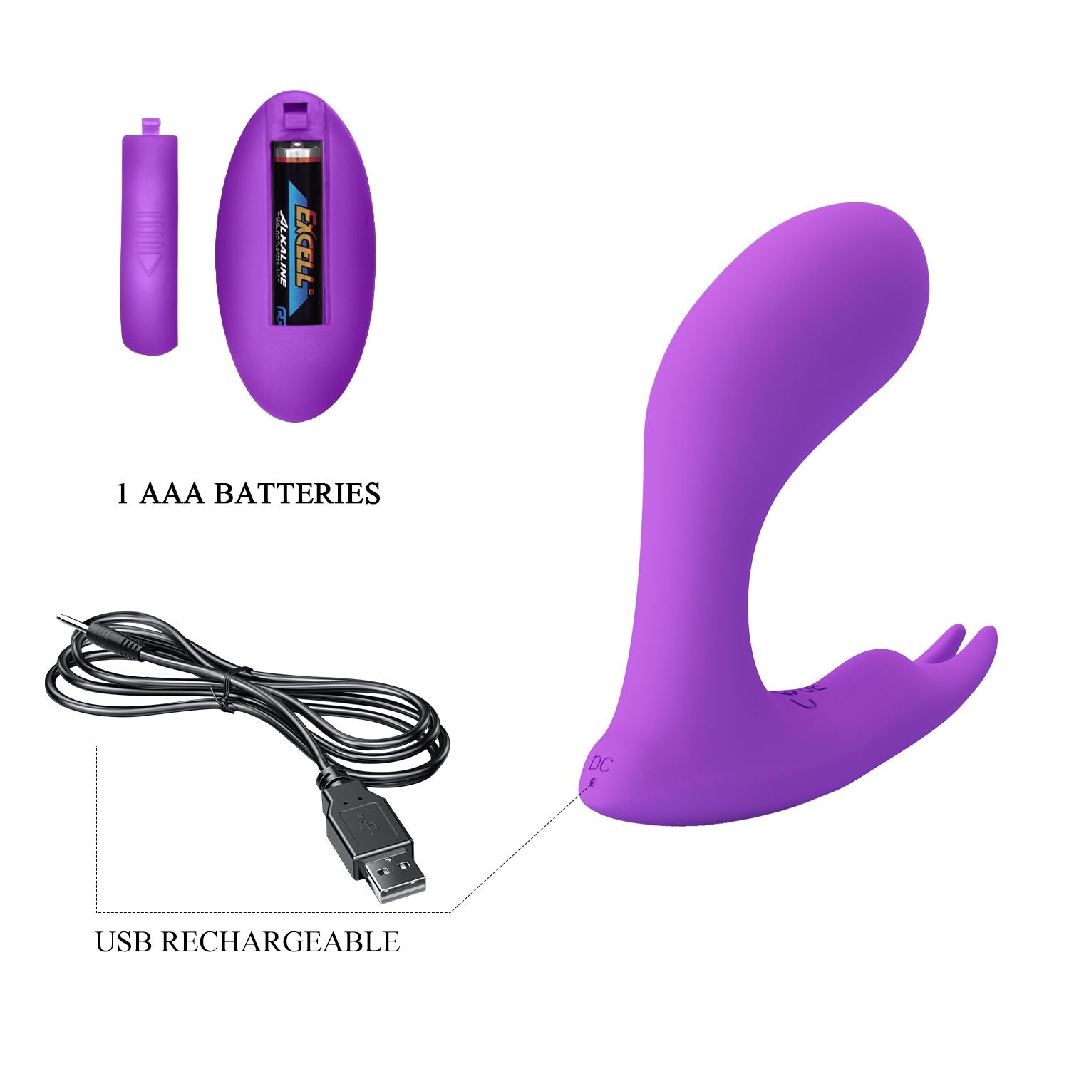 Pretty Love - Idabelle Tragbarer Rabbit-Vibrator mit Fernbedienung - Lila