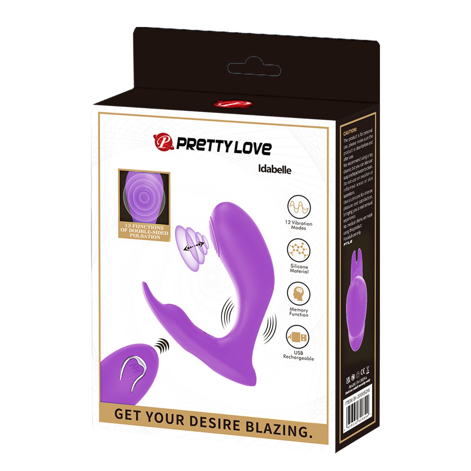 Pretty Love - Idabelle Tragbarer Rabbit-Vibrator mit Fernbedienung - Lila