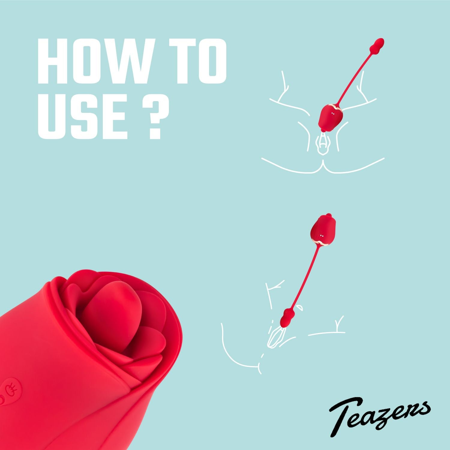 Teazers - Rosen-Vibrator mit Klitoris-Stimulator - 2 Unabhängige Motoren