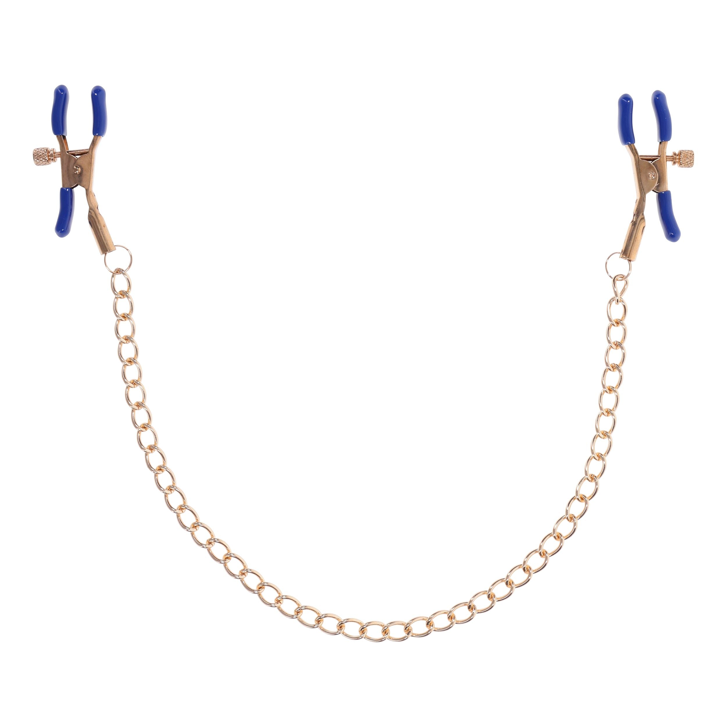 Cougar Brustwarzenklemmen mit Kette - Gold