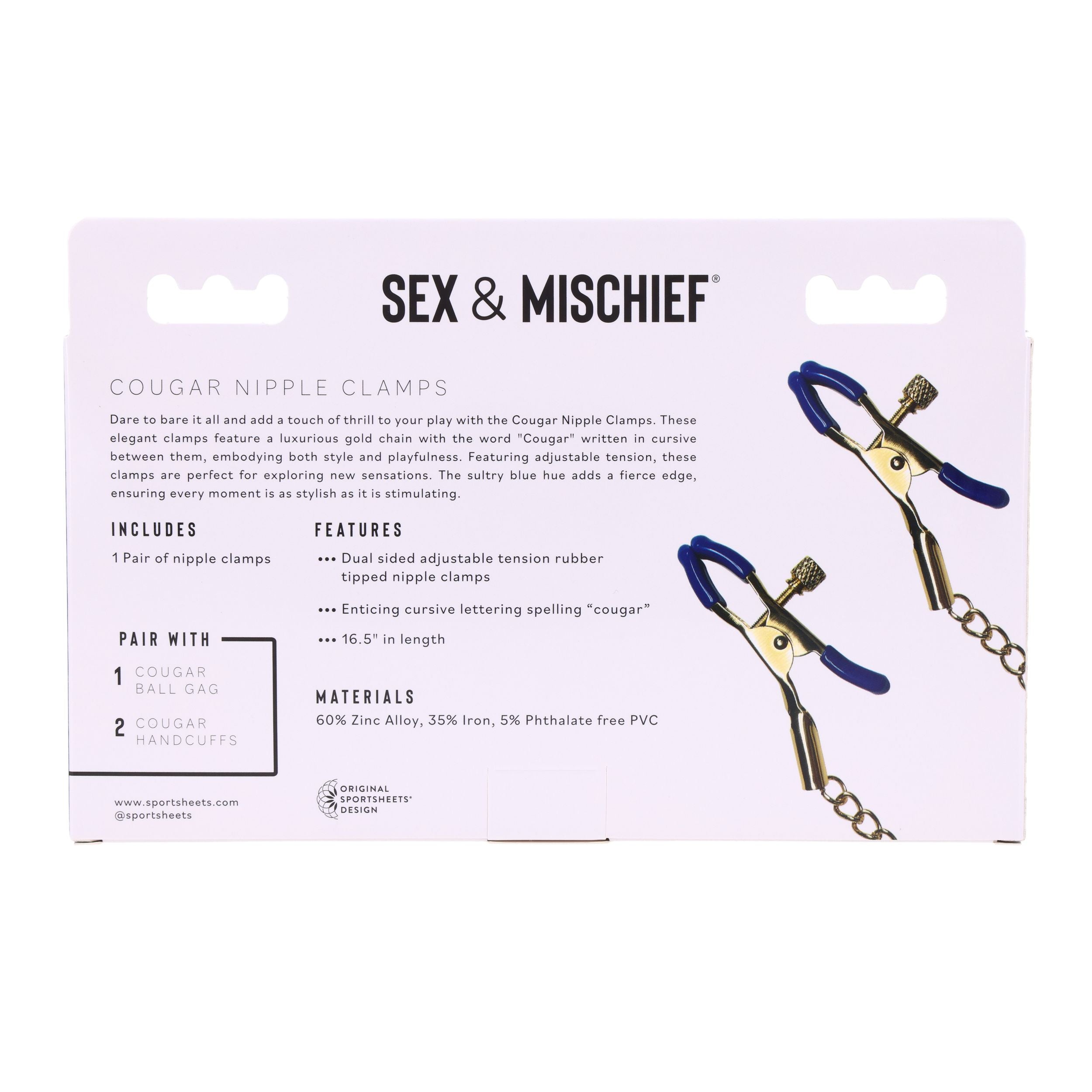 Sportsheets - Cougar Brustwarzenklemmen - Gold