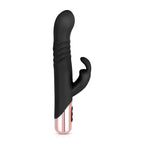 Rosy Gold - Rabbit Vibrator mit Stoßfunktion - Schwarzes Silikon