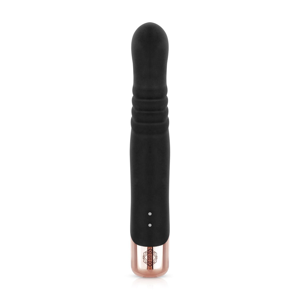 Rosy Gold - Rabbit Vibrator mit Stoßfunktion - Schwarzes Silikon