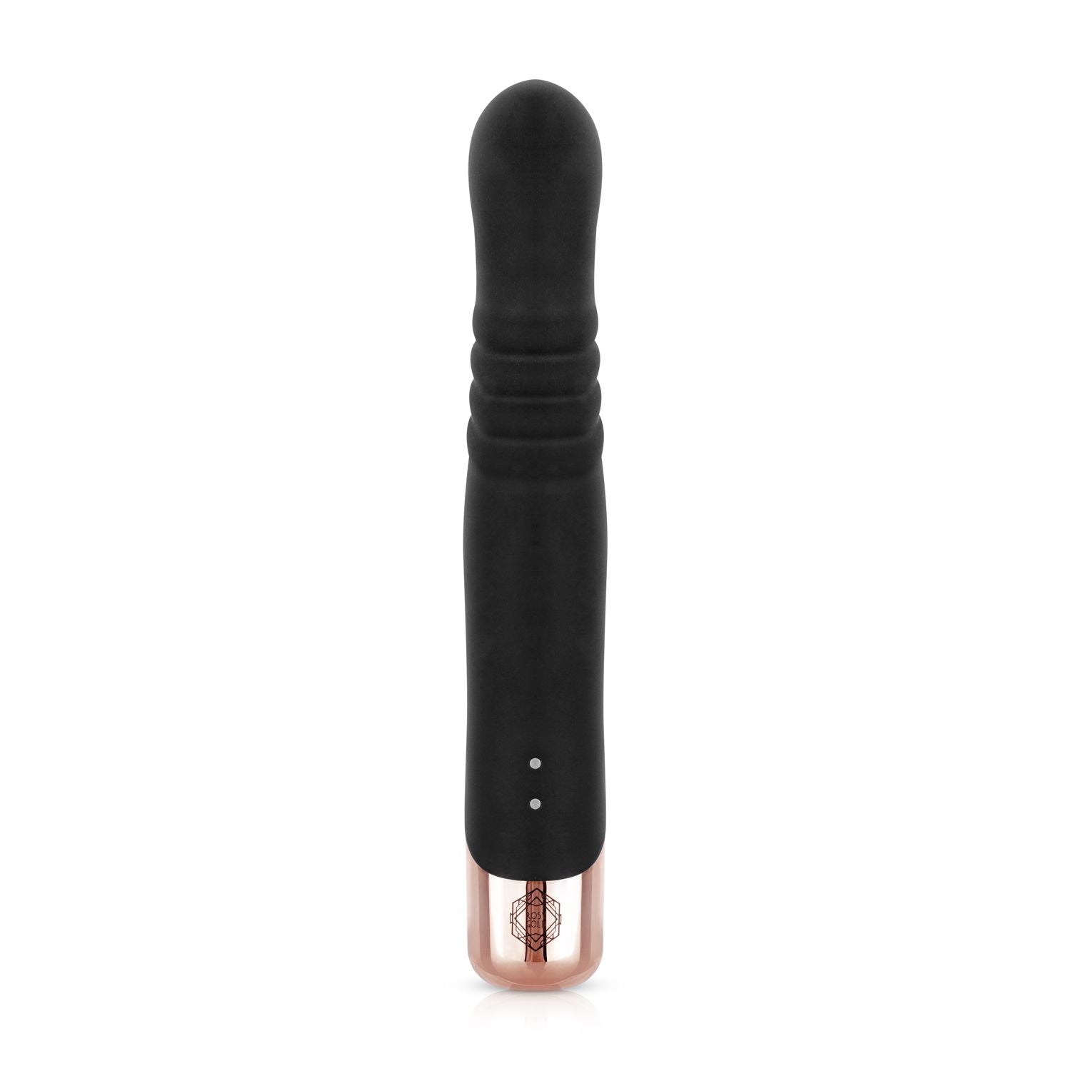 Rosy Gold - Rabbit Vibrator mit Stoßfunktion - Schwarzes Silikon