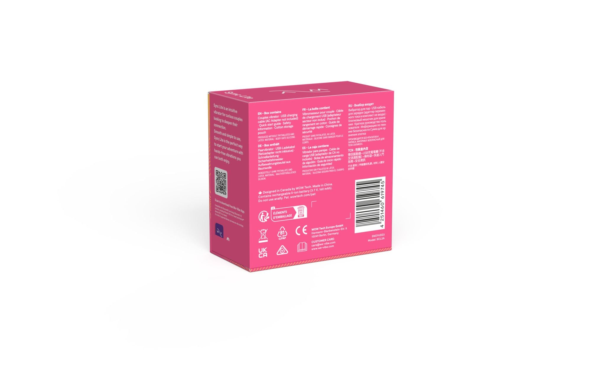 We-Vibe Sync Lite - Vibrator für Paare mit App-Steuerung - Aqua