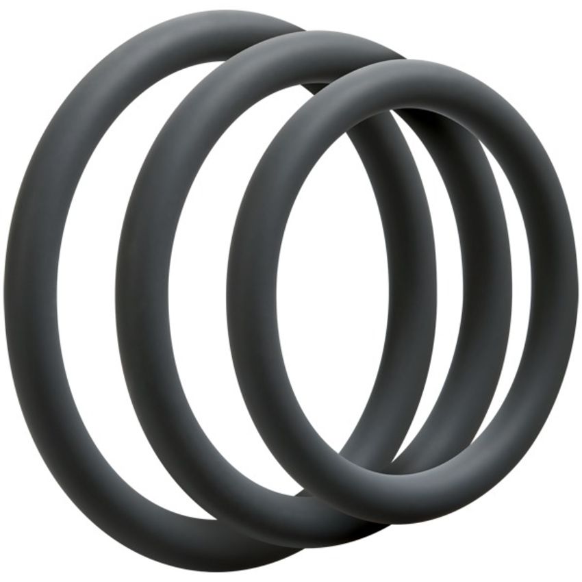 Doc Johnson - OptiMALE 3 Dünne Cockring-Set - Schwarz