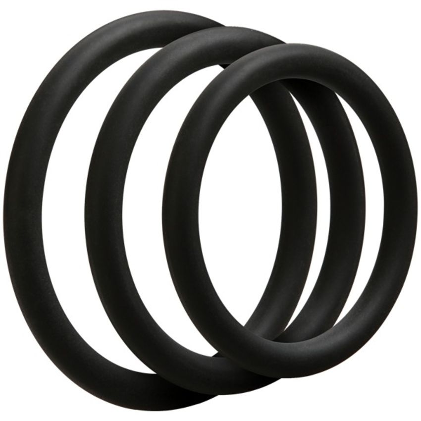 Doc Johnson - OptiMALE 3 Dünne Cockring-Set - Schwarz