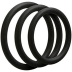 Doc Johnson - OptiMALE 3 Dünne Cockring-Set - Schwarz