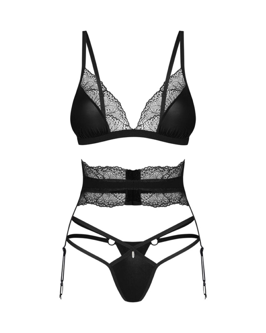 Obsessive - Lobellis Dreiteiliges Set - Schwarz