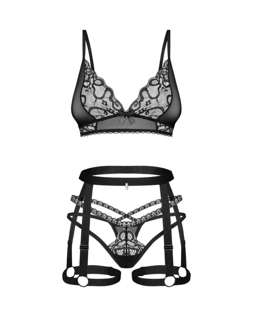 Obsessive - Blomentis Dreiteiliges Set - Schwarz