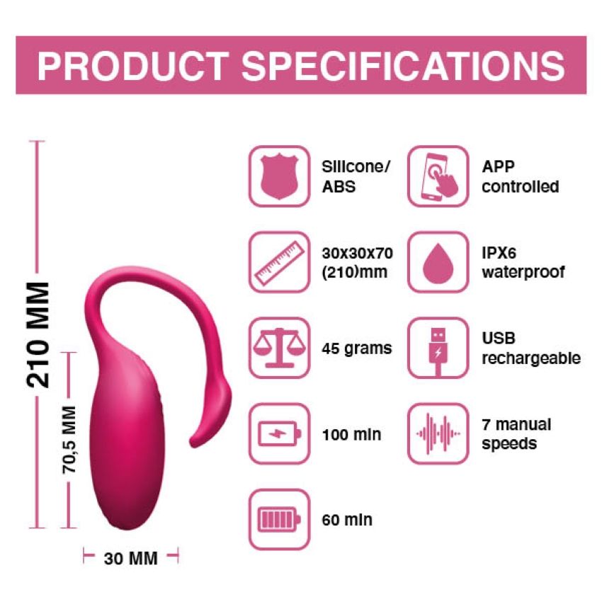Magic Motion - Flamingo Vibro-Ei - Per App steuerbar mit 7 Vibrationsstufen