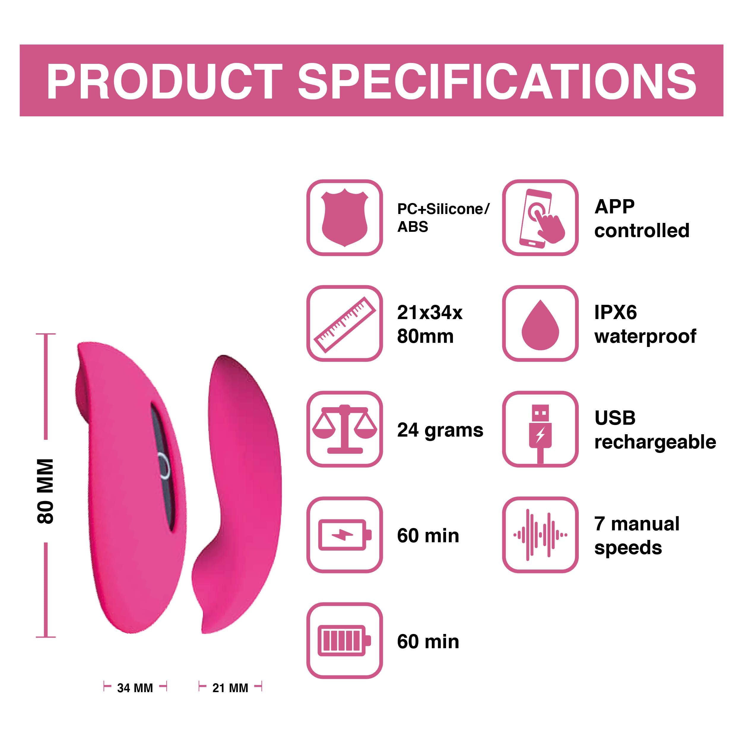 Magic Motion - Candy Panty-Vibrator mit App-Steuerung - Pink