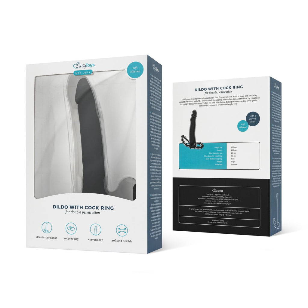 Men Only - Dildo mit Penisring - Schwarz