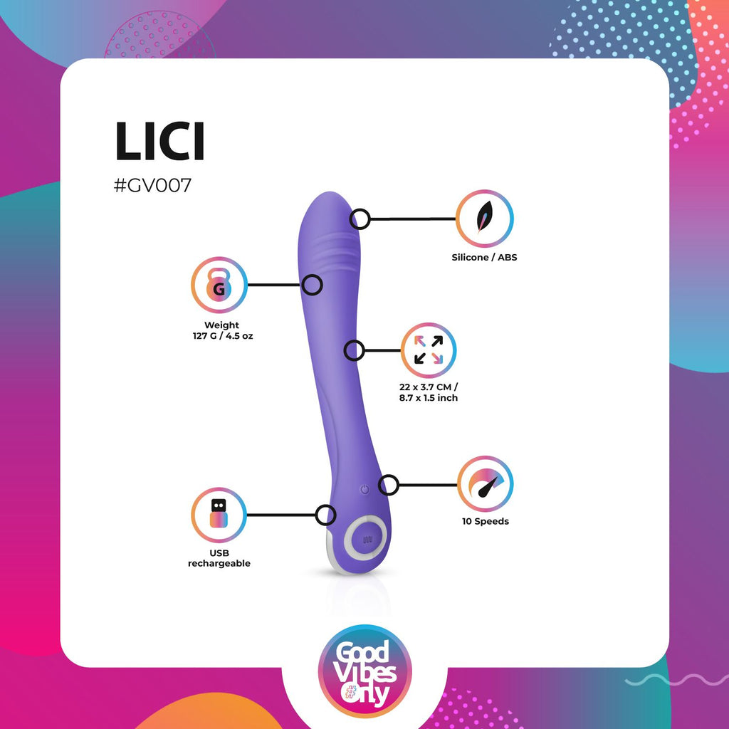 Lici - G-Spot Vibrator mit LED-Beleuchtung und 10 Vibrationsstufen - Wasserdicht