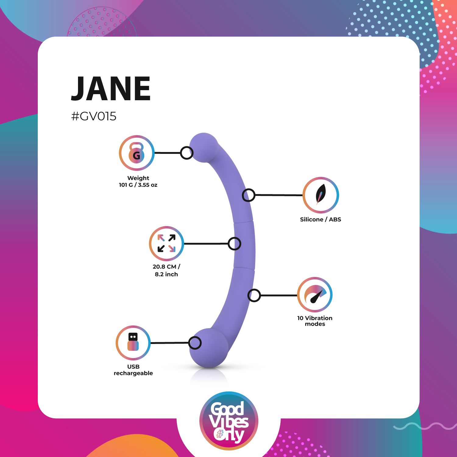 Good Vibes Only - Double End Vibrator - Jane Lila