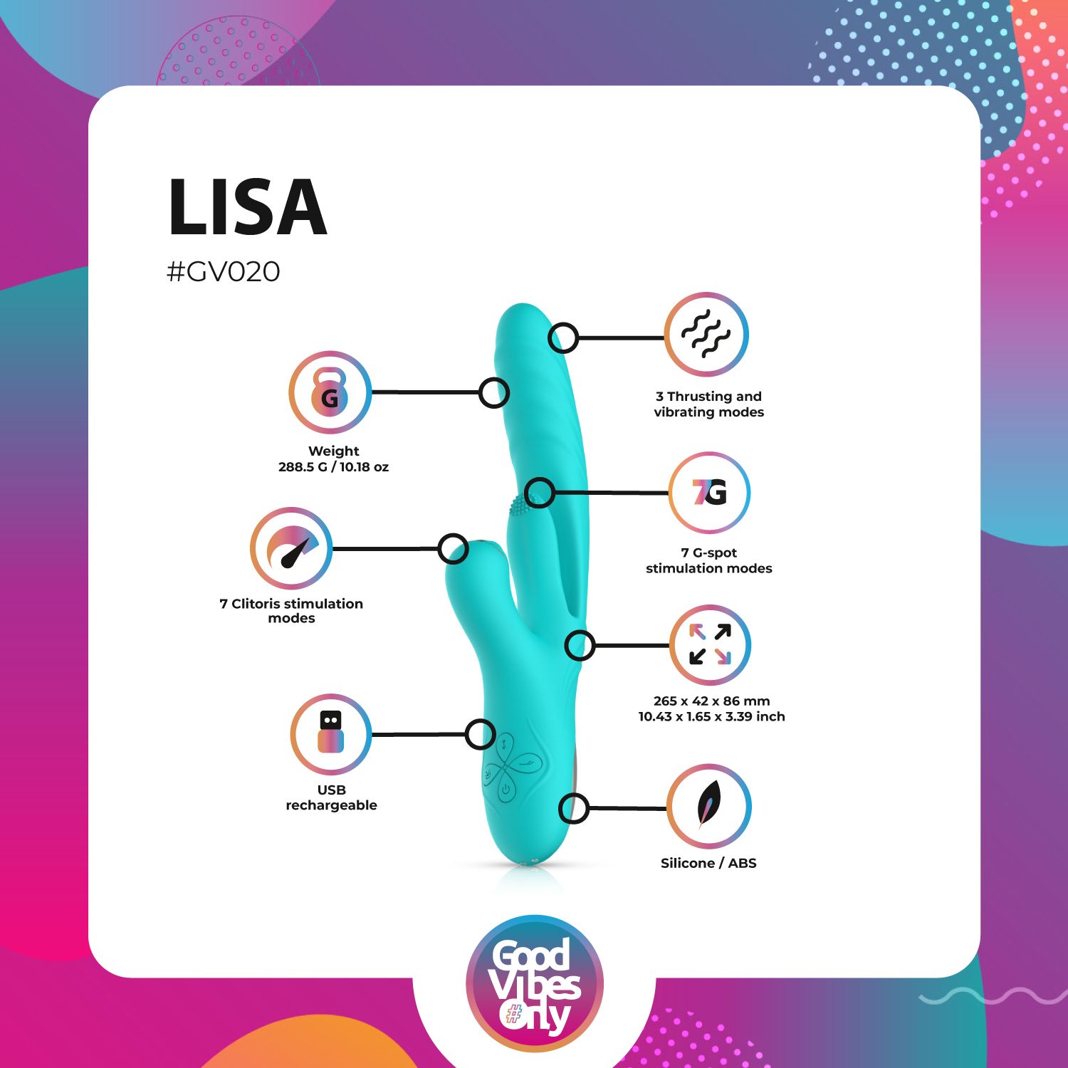 Good Vibes Only - Lisa Rabbit Vibrator mit stoßender G-Spot-Stimulation