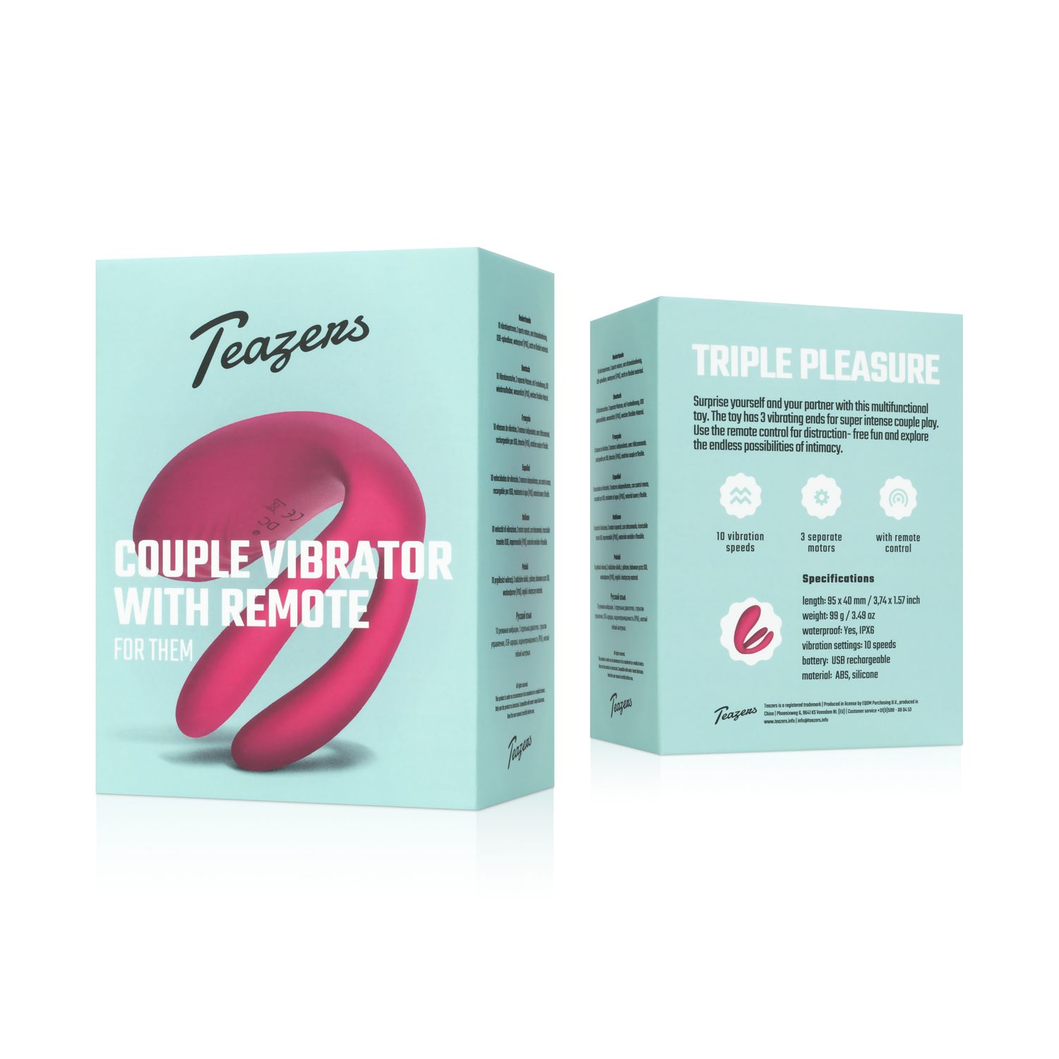 Teazers - Paar-Vibrator mit Fernbedienung - 3 Vibrierende Enden