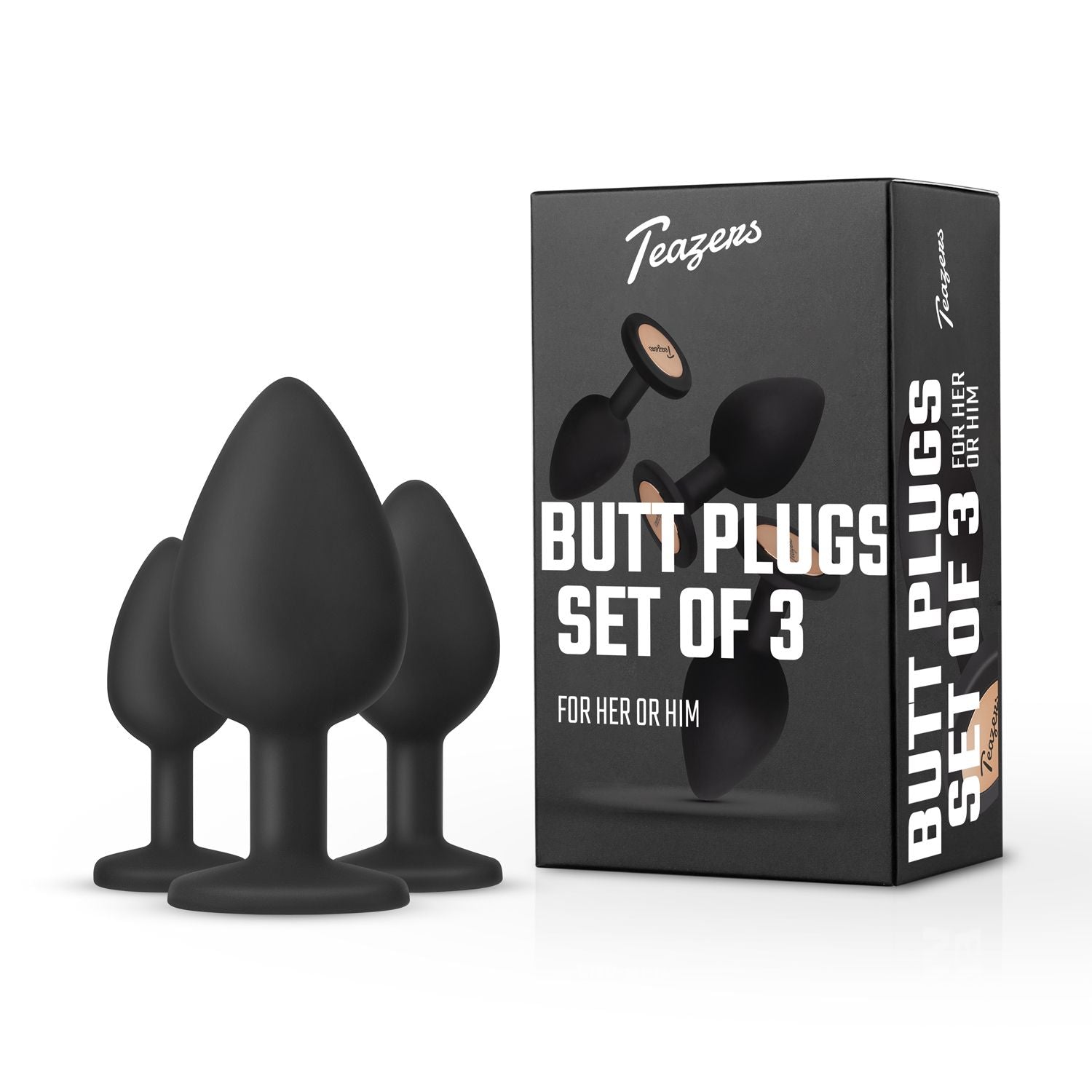 Teazers – Buttplug Set – Schwarz