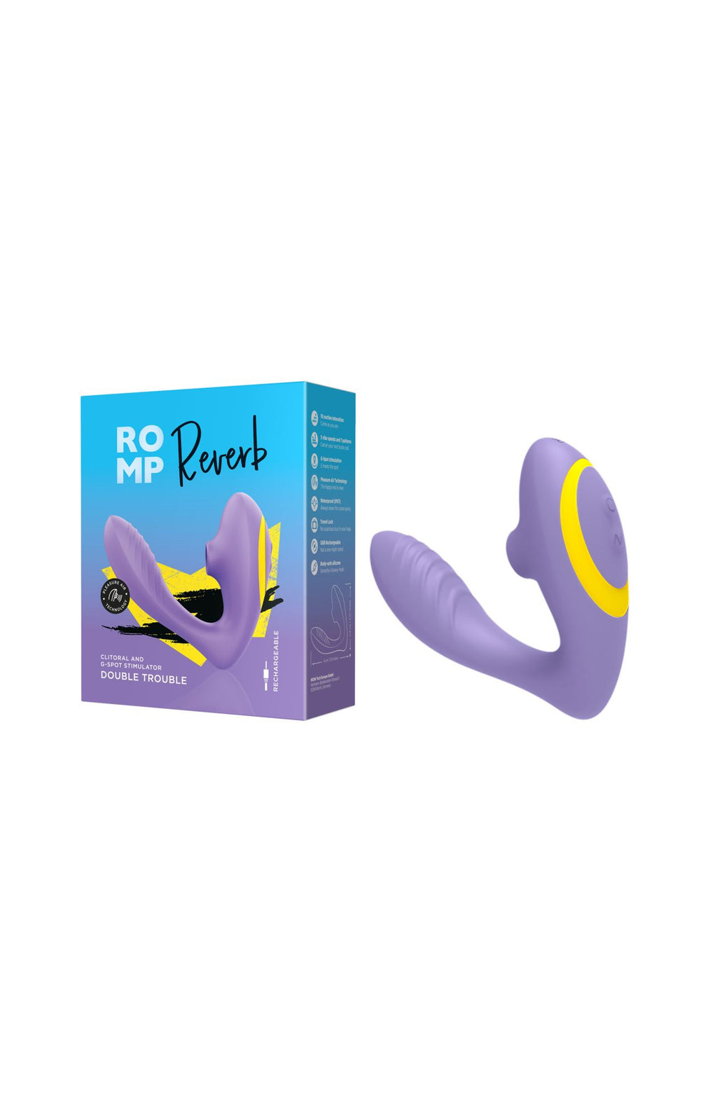 ROMP - Reverb 2-in-1 Vibrator mit Pleasure Air und G-Punkt-Stimulation