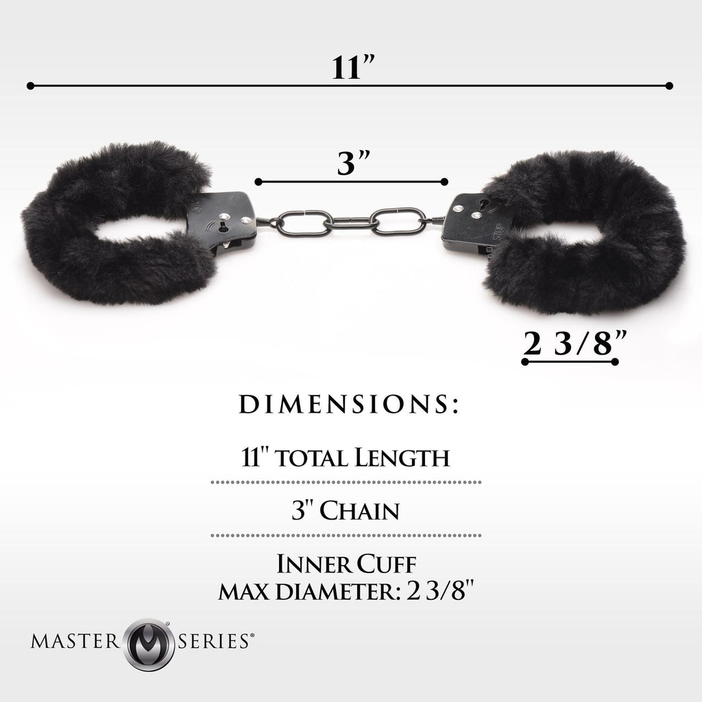 XR Brands - Cuffed In Fur Handschellen - Schwarz